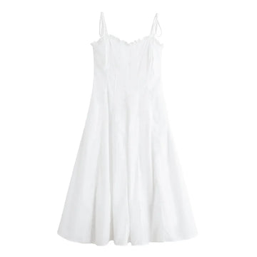 MQTIME  -  Summer New Fashion Versatile Women Strap Dress Simple Solid Color Female Slimming Dresses